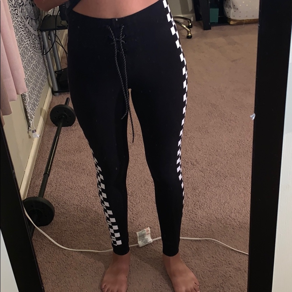 Vs pink checkered leggings